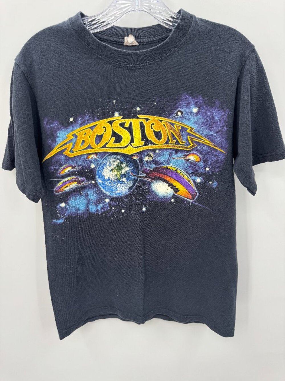 Vintage 2008 Classic Rock Concert Boston Spaceship Graphic Tour T-Shirt Small Bl